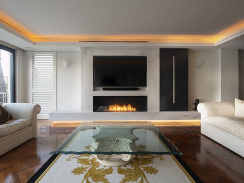 Ecosmart Fire Flex 86SS.BXL Single Sided Fireplace Insert - Black Finish / Black Burner - ESF.FX.86SS.BXL.B